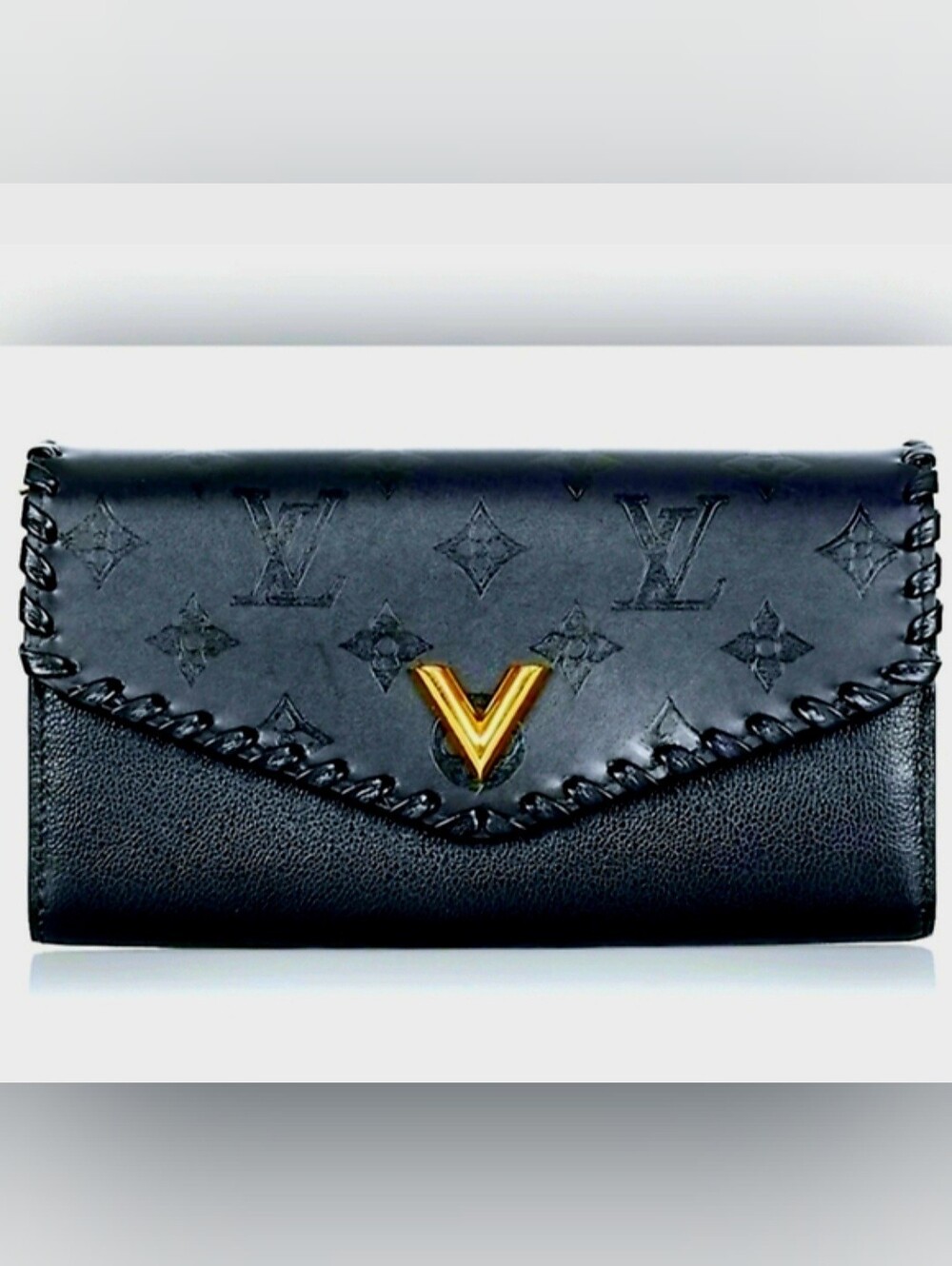 Louis Vuitton Cuir Plume Very Black Long Wallet